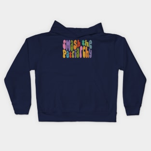 Smash The Patriarchy Colorful Word Art Kids Hoodie